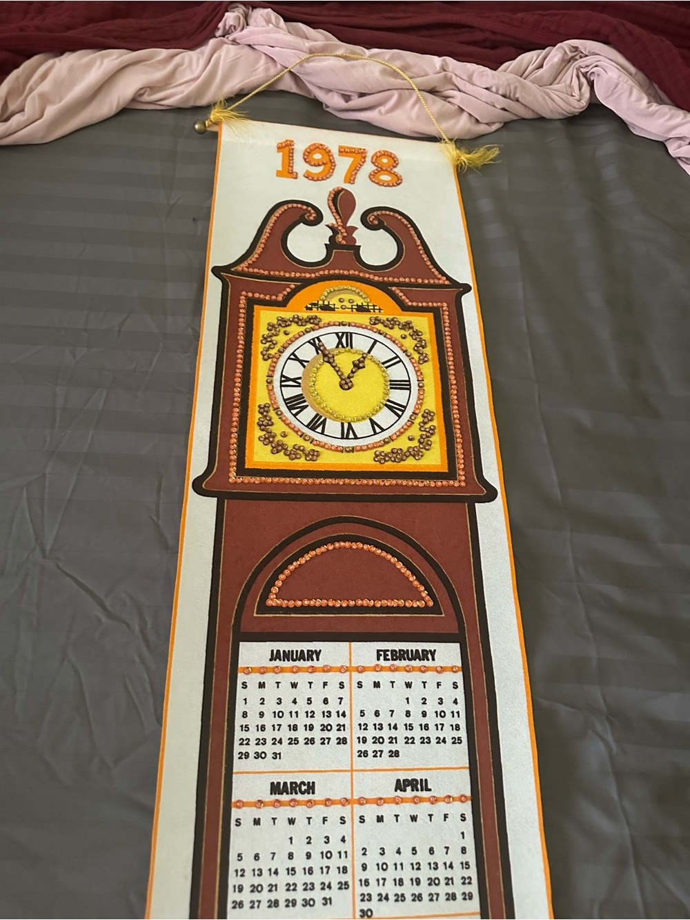 Vintage 1978 Style Wall Calendar Tapestry